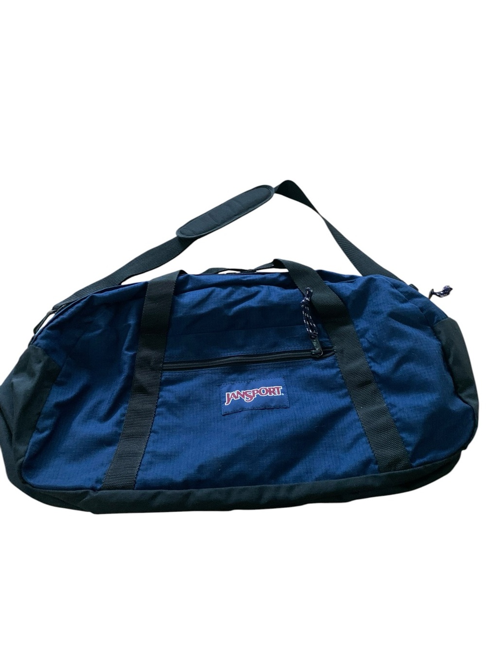 JanSport Vintage Weekender Large Duffel Bag Navy Blue/Black - EUC